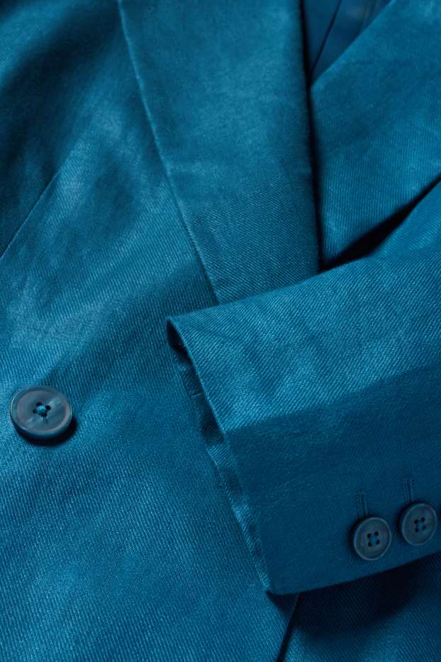 Femei - Blazer crop din in - regular fit - petrol