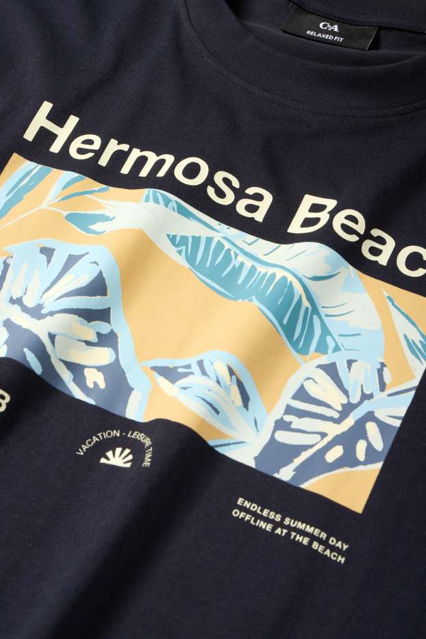 Bărbați - Tricou - relaxed fit - albastru închis