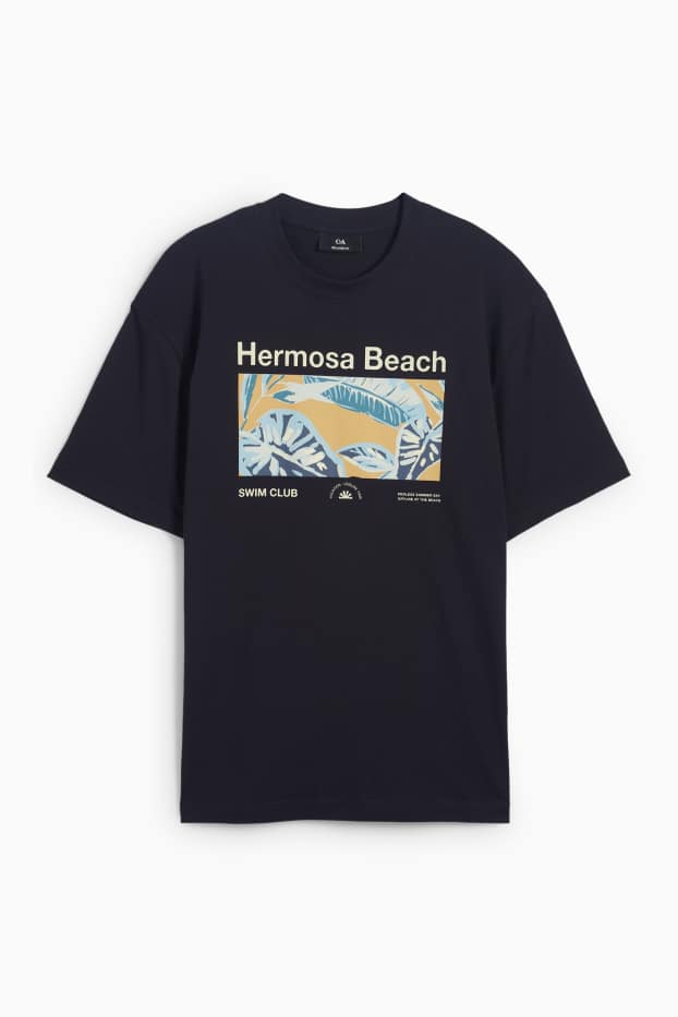 Bărbați - Tricou - relaxed fit - albastru închis