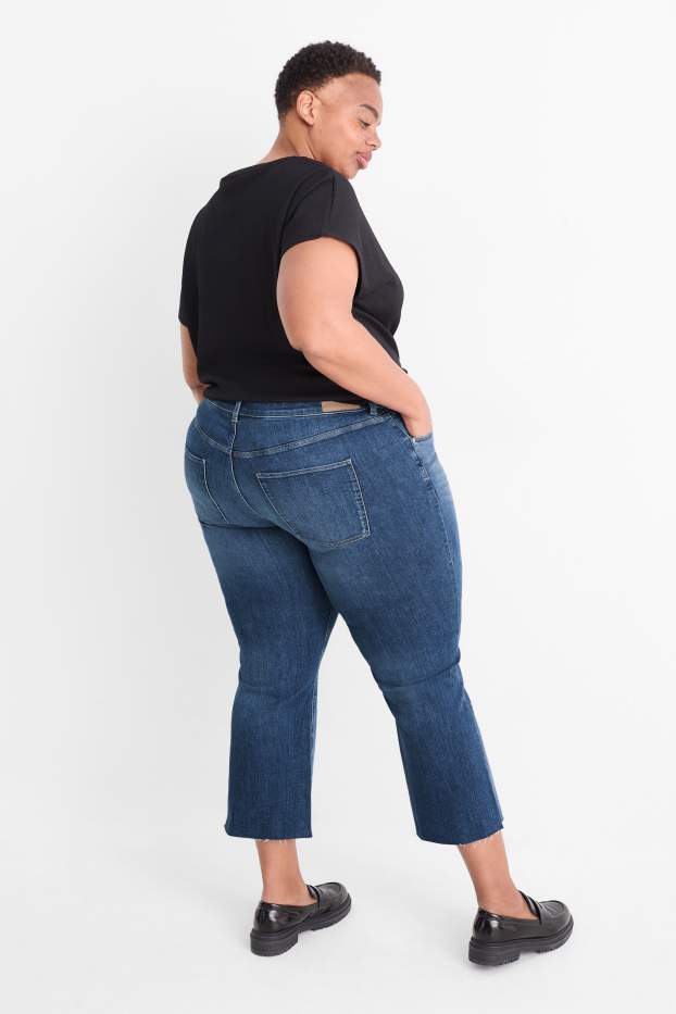 Femei - Bootcut jeans - talie medie - denim-albastru închis