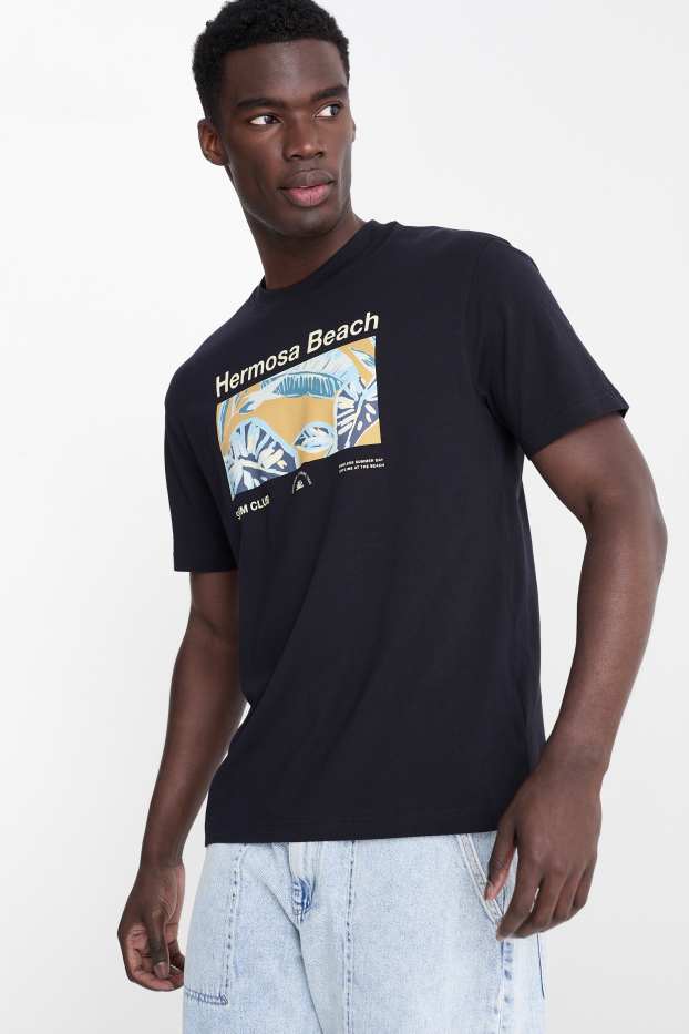 Bărbați - Tricou - relaxed fit - albastru închis