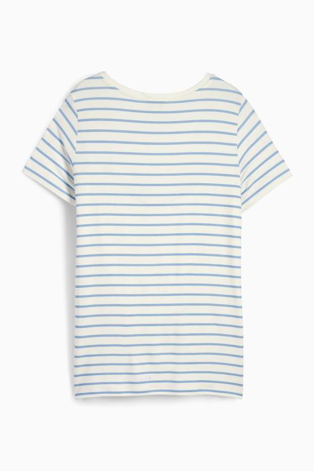 Femei - Tricou pentru alăptare - cu dungi - alb / albastru deschis