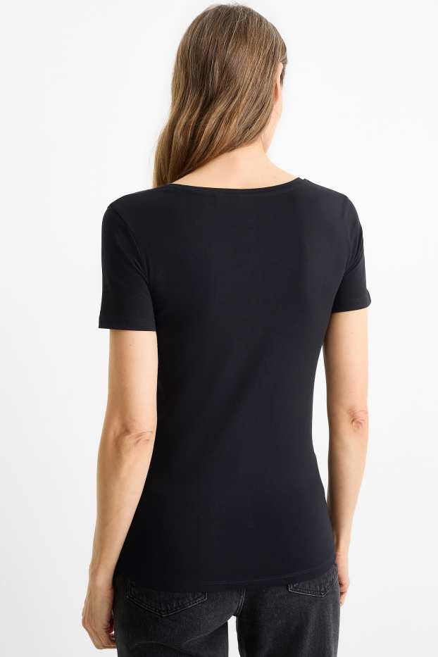 Femei - Tricou - slim fit - negru