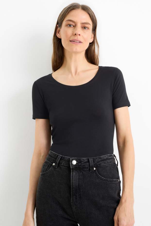 Femei - Tricou - slim fit - negru