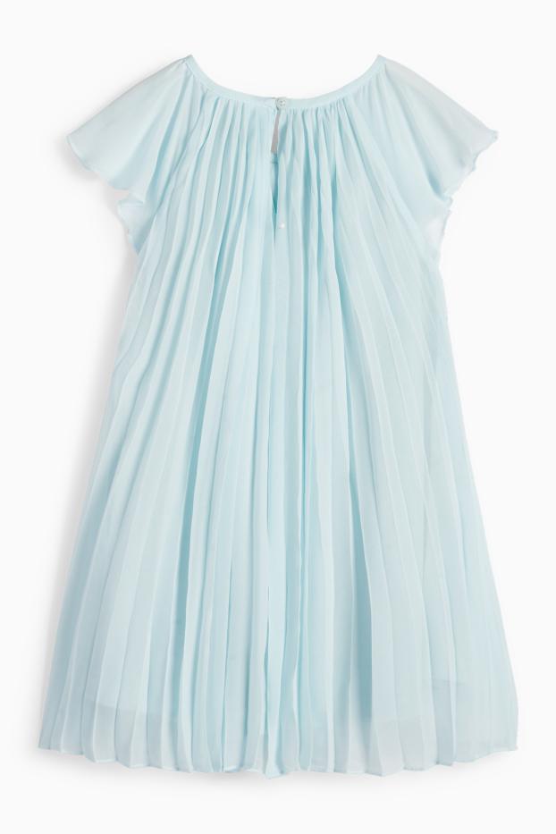 Copii - Fete - Rochie plisată - albastru deschis
