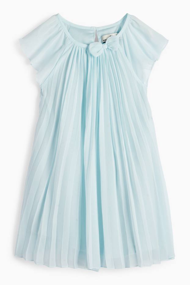 Copii - Fete - Rochie plisată - albastru deschis