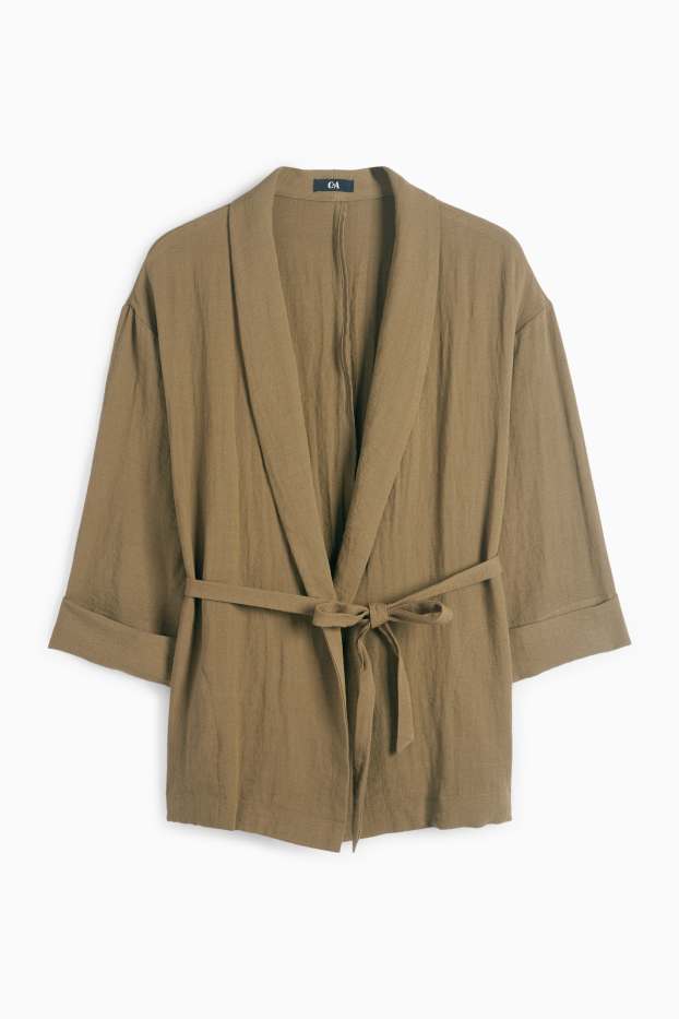 Femei - Blazer lung - relaxed fit - kaki