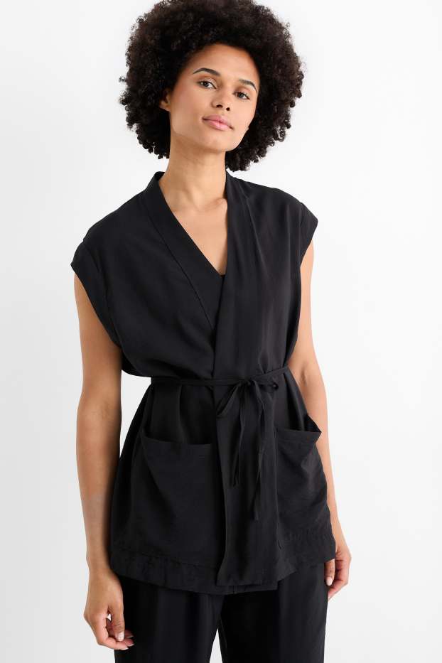 Femei - Vestă - relaxed fit - negru