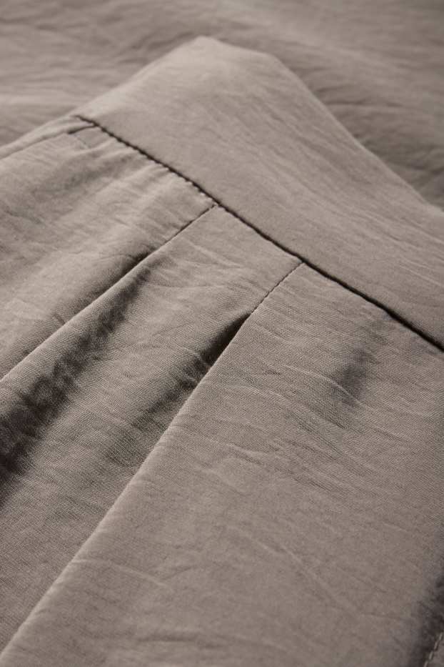 Femei - Pantaloni office - talie înaltă - loose fit - gri