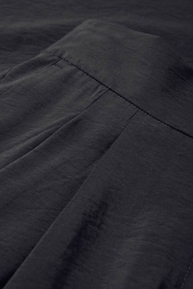 Femei - Pantaloni office - talie înaltă - loose fit - negru