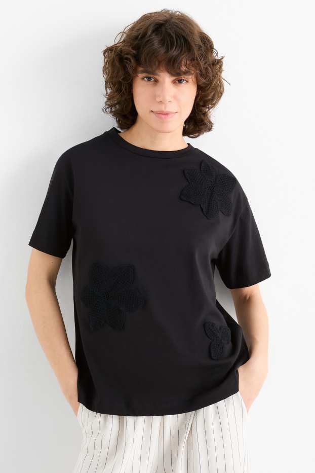 Femei - Tricou - relaxed fit - negru