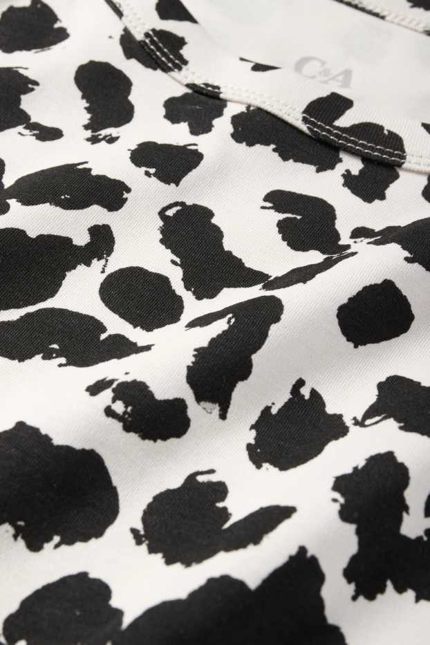 Femei - Tricou - supradimensionat - imprimeu de leopard - negru / nej