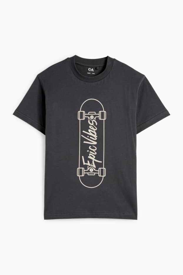 Copii - Băieți - Skateboard - tricou cu mânecă scurtă - negru