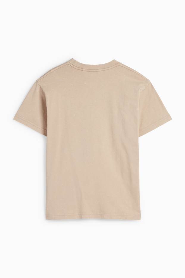 Copii - Băieți - Schelet skater - tricou cu mânecă scurtă - bej