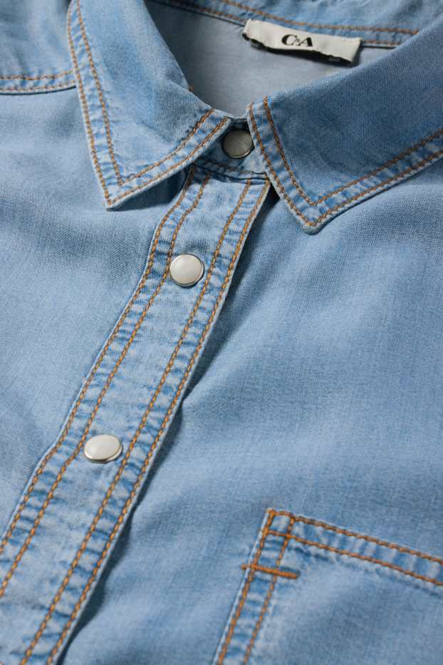 Femei - Bluză din denim - albastru deschis