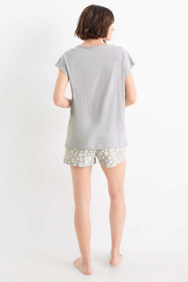 Women - Short pyjamas - light gray-melange