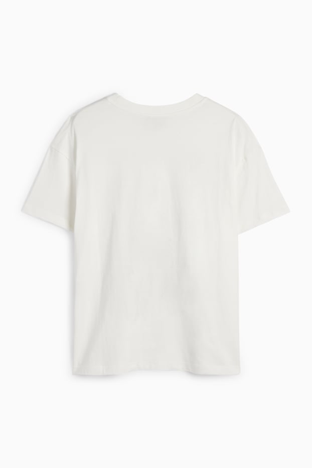 Femei - Tricou - supradimensionat - aspect lucios - alb