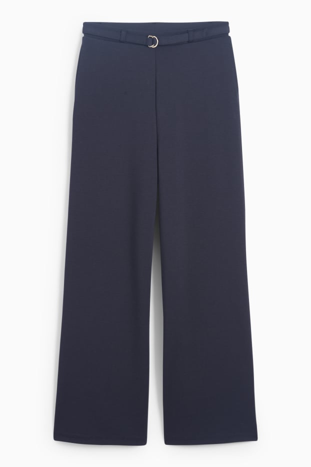 Copii - Fete - Pantaloni de stofă cu curea - albastru închis