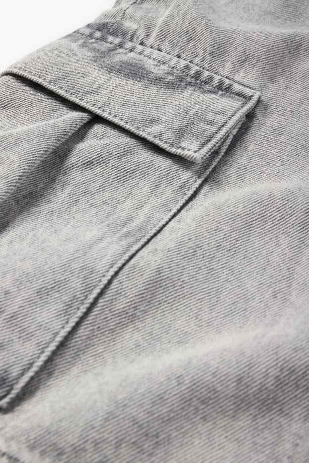Copii - Băieți - Bermude cargo de blugi - denim-gri deschis