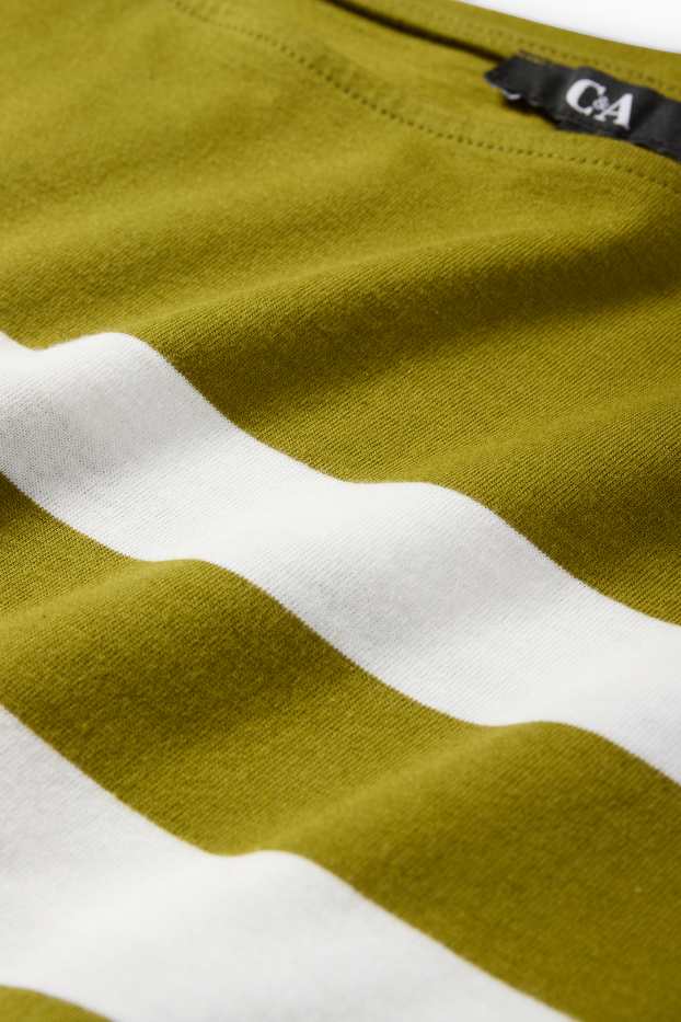 Femei - Tricou cu mânecă lungă - cu dungi - verde