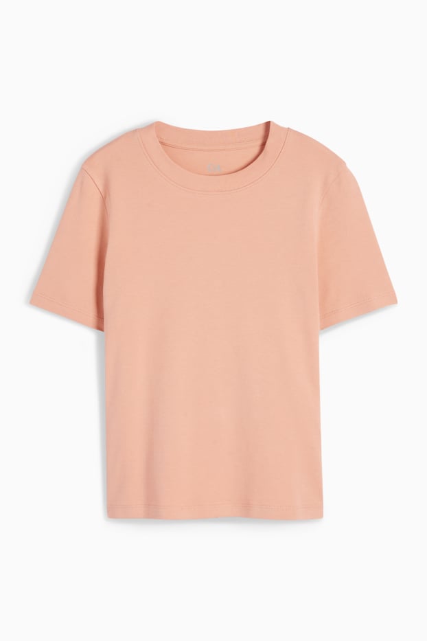 Femei - Tricou - slim fit - teracotă