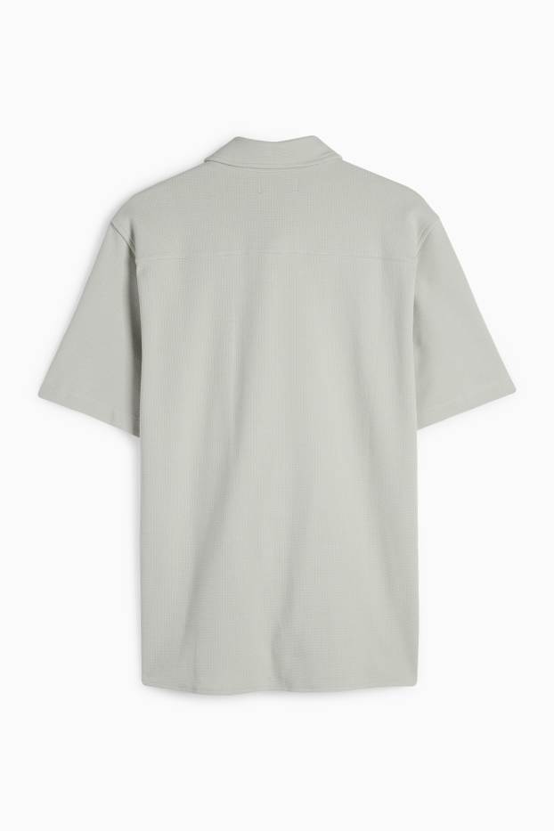 Home - Camisa - relaxed fit - Kent - texturada - gris