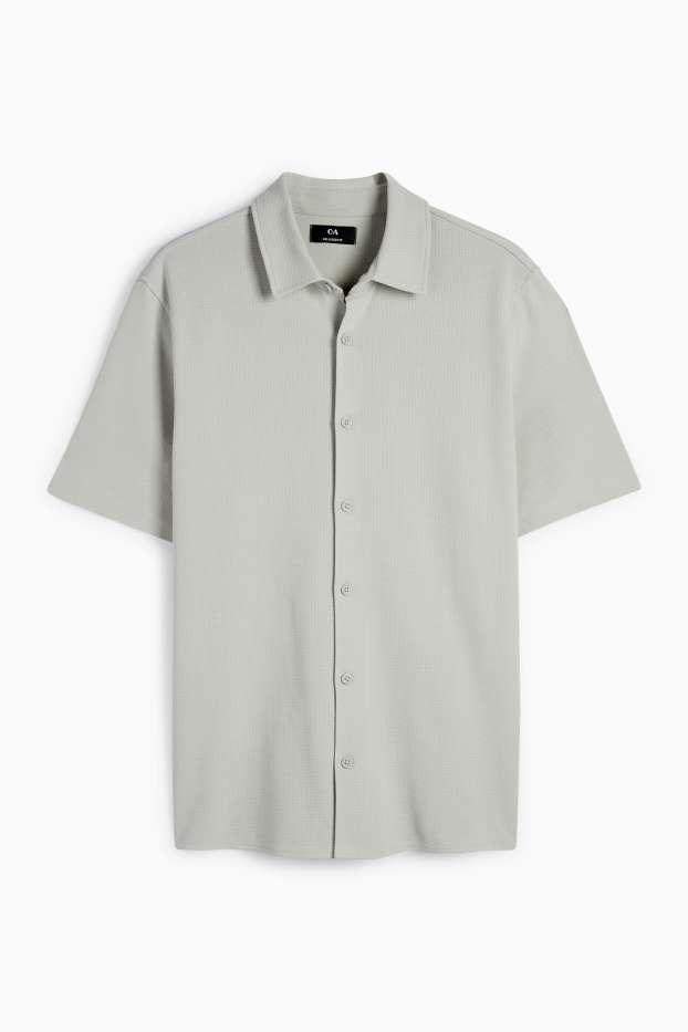 Home - Camisa - relaxed fit - Kent - texturada - gris