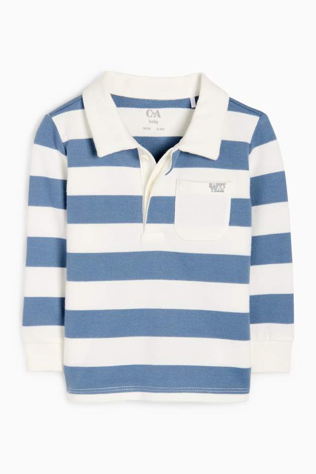 Bebeluși - băieți - Tricou polo bebeluși - cu dungi - albastru / alb