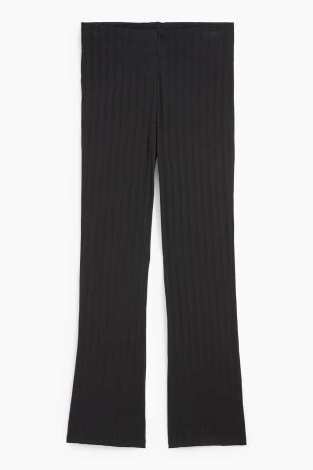 Femei - Straight leggings - reiați - negru