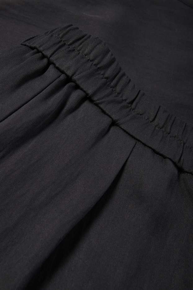 Femei - Pantaloni de stofă - talie medie - wide leg - negru