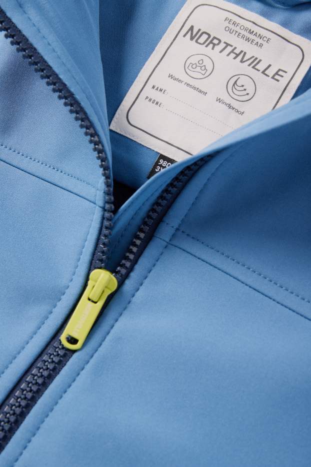 Copii - Băieți - Geacă softshell cu glugă - impermeabilă - albastru