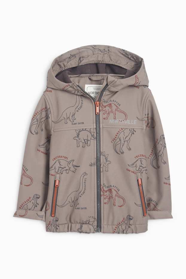 Copii - Băieți - Dino - geacă softshell cu glugă - impermeabilă - maro