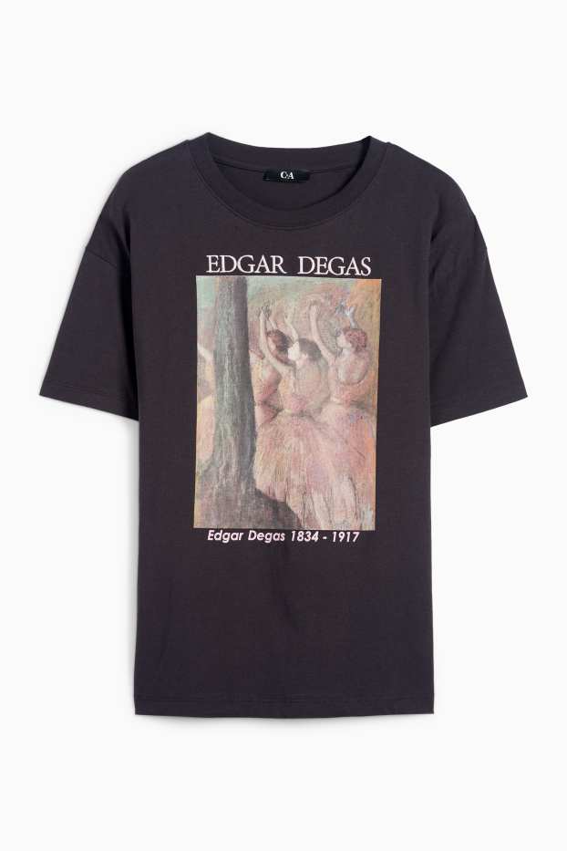 Femei - Tricou - supradimensionat - Edgar Degas - negru