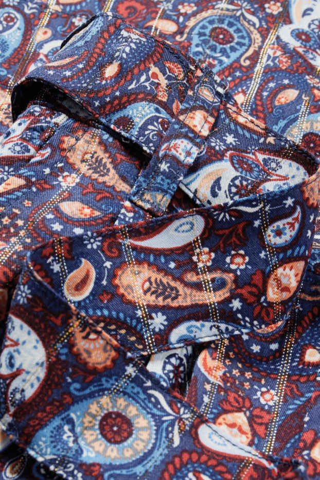 Copii - Fete - Pantaloni de stofă - cu model - albastru închis