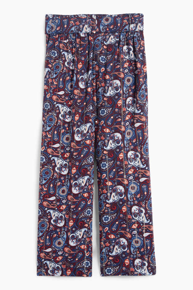 Copii - Fete - Pantaloni de stofă - cu model - albastru închis