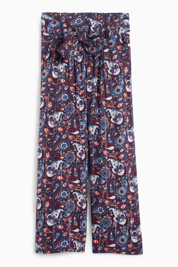 Copii - Fete - Pantaloni de stofă - cu model - albastru închis