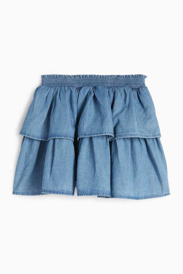 Copii - Fete - Fustă - aspect de jeans - albastru