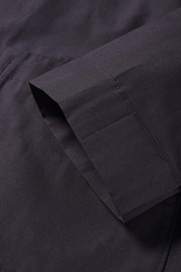 Bărbați - Jachetă tip cămașă - relaxed fit - guler Kent - negru