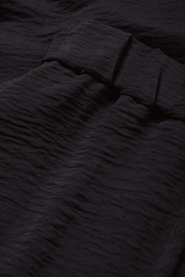 Femei - Pantaloni de stofă - talie înaltă - wide leg - negru