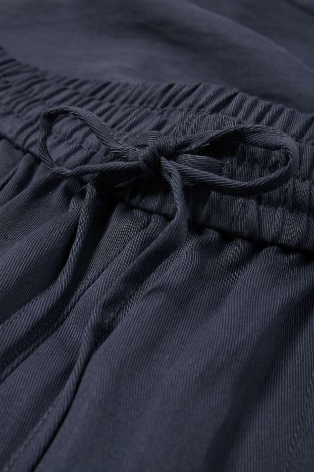 Femei - Pantaloni de stofă - talie medie - tapered fit - albastru închis