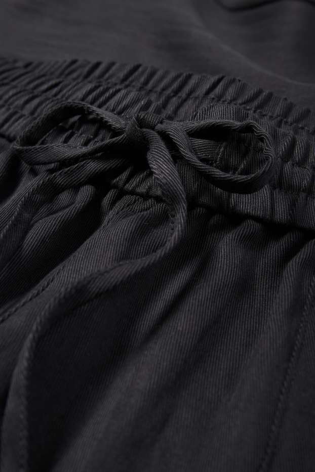 Femei - Pantaloni de stofă - talie medie - tapered fit - negru