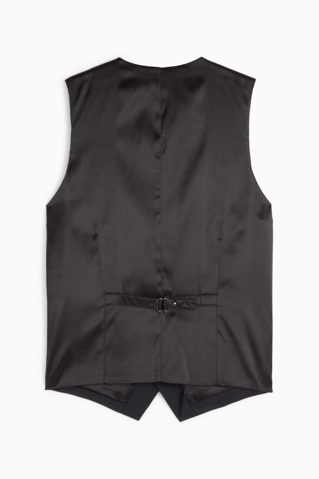 Bărbați - Vestă - regular fit - Flex - amestec din lână pură - negru
