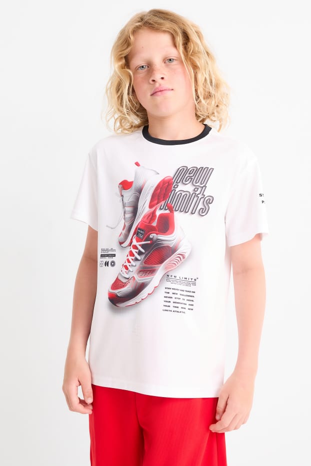 Copii - Băieți - Încălțăminte sport - tricou funcțional - alb