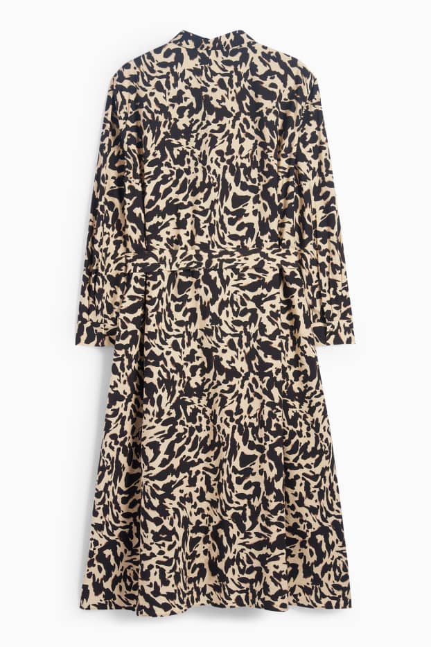 Femei - Rochie tip bluză - cu model - bej