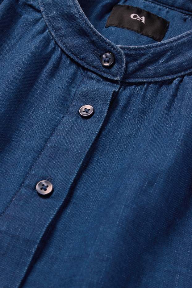 Femei - Rochie tip bluză din denim - denim-albastru