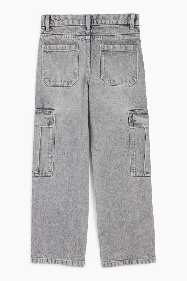 Copii - Băieți - Cargo jeans - denim-gri