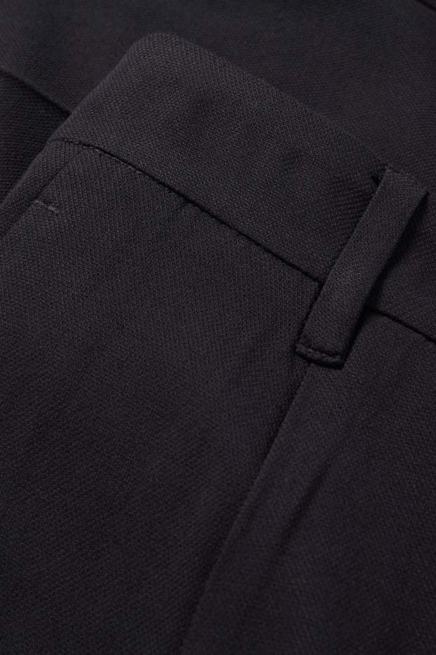 Femei - Pantaloni de stofă - talie înaltă - tapered fit - negru