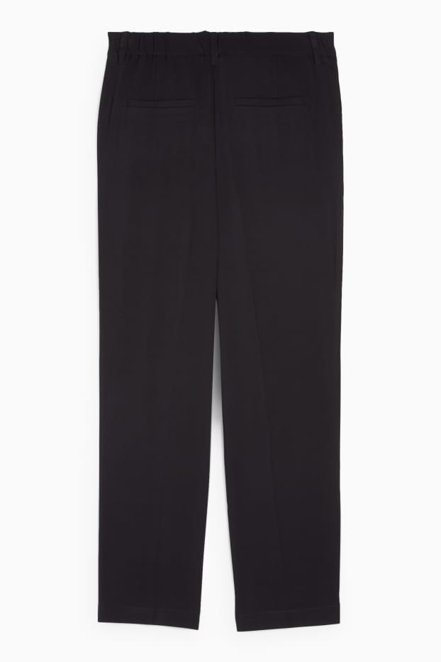 Femei - Pantaloni de stofă - talie înaltă - tapered fit - negru