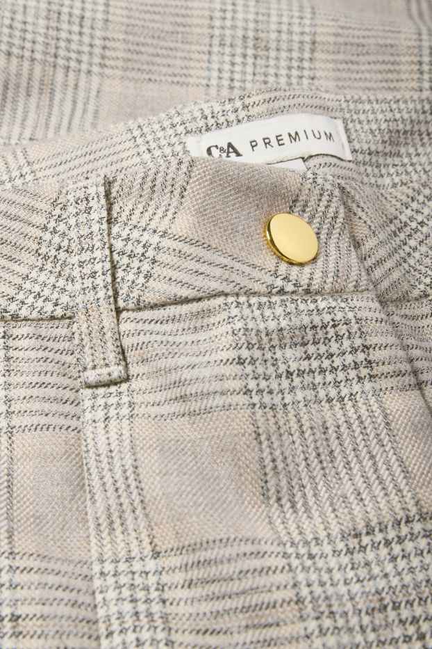 Copii - Fete - Pantaloni de stofă - în carouri - bej