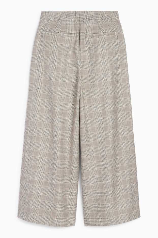 Copii - Fete - Pantaloni de stofă - în carouri - bej
